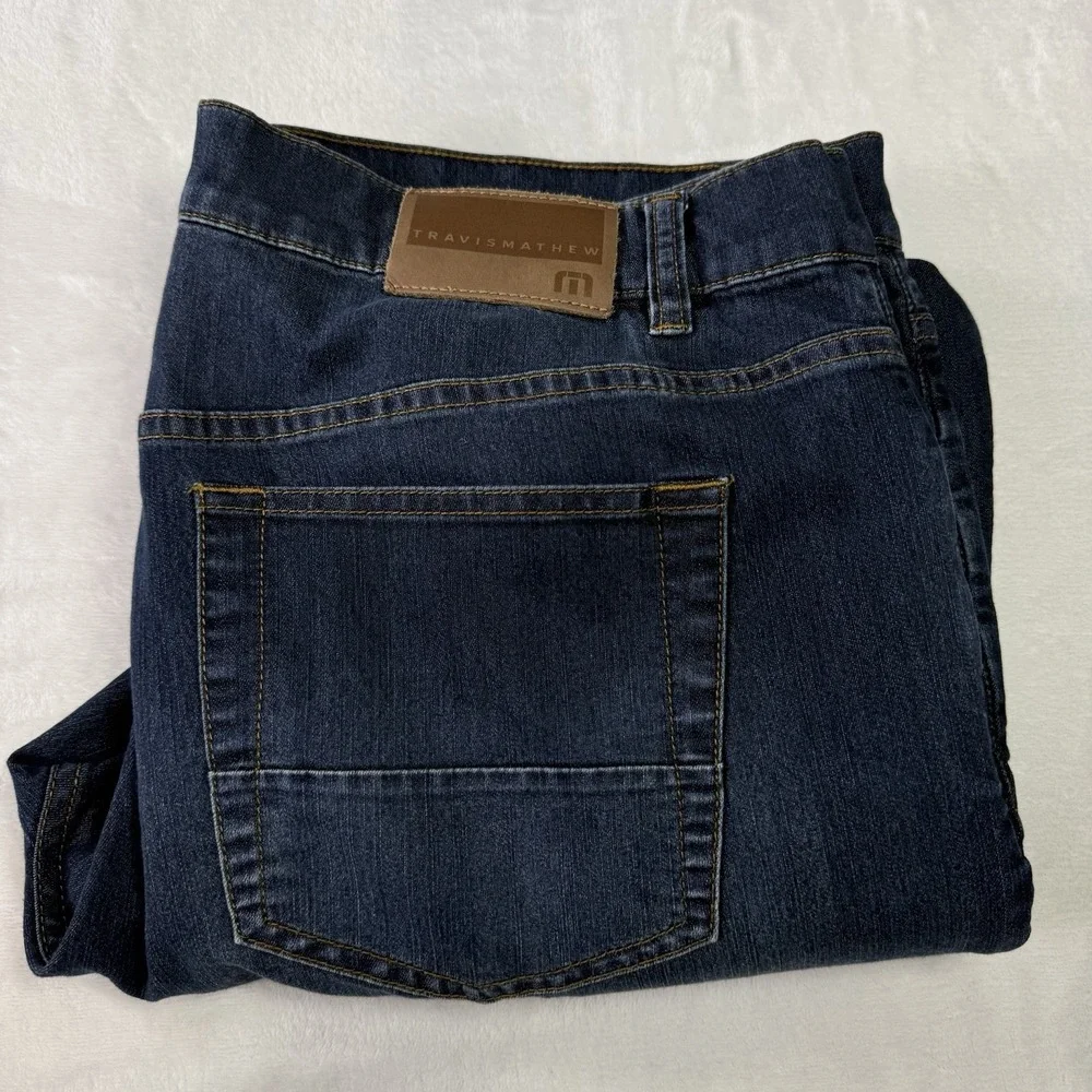 Travis Mathew‎ Jeans Mens 36x28 Blue 5 Stretch Denim Legacy Lightweight